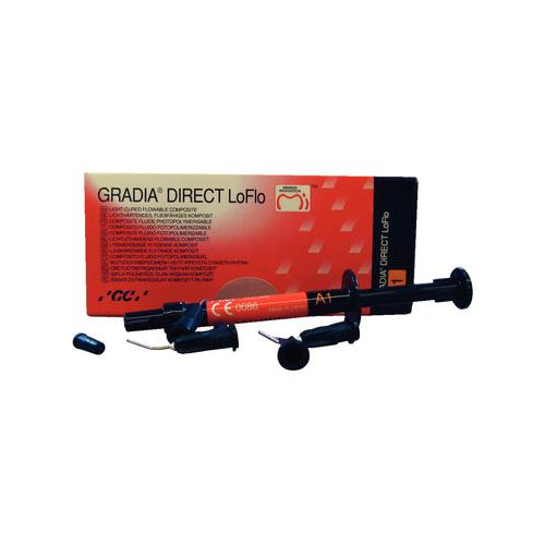 GC 003448 Gradia Direct LoFlo Flowable Composite Syringe A1 2/Pk 1.3 Gm 002289 EXP Apr 2025 GC 003448 Gradia Direct LoFlo Flowable Composite Syringe A1 2/Pk 1.3 Gm 002289 EXP Apr 2025